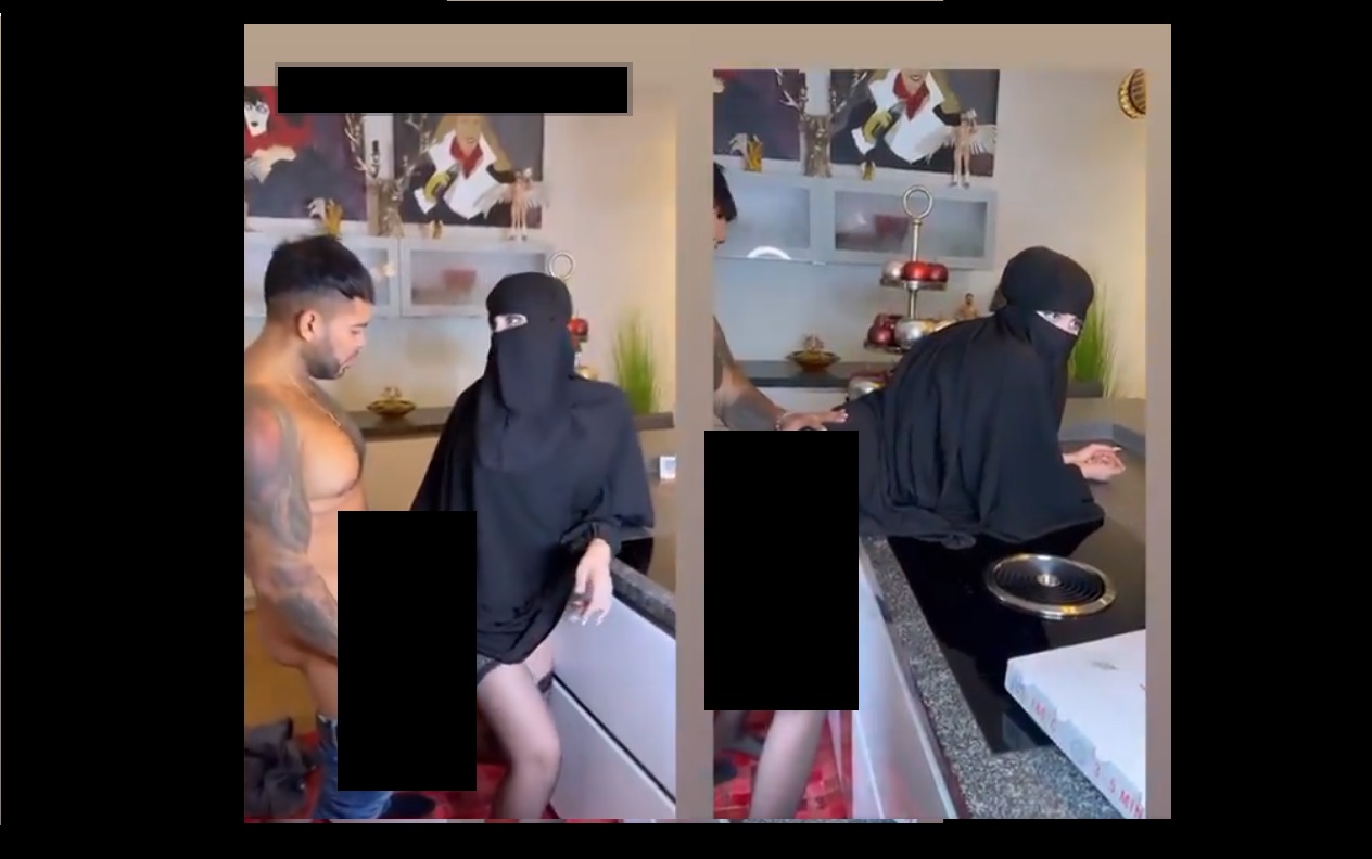 “نار وشرار” فيديو ميرا النوري المنقبة وعامل الدليفري +20 كامل بدون تغبيش